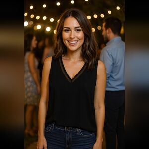 Excellent Condition Black V-Neck Tank Top